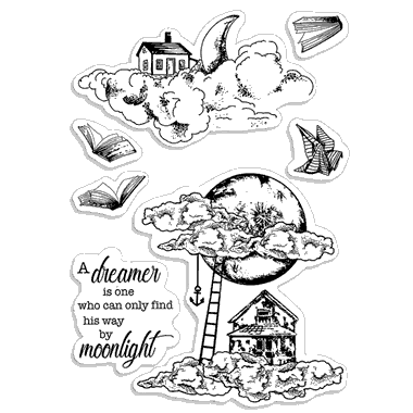 Set de tampons transparents 4"x6" Clair de lune