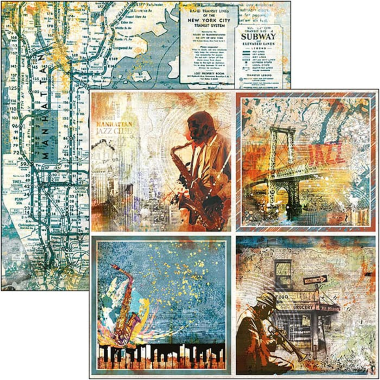 Feuille de papier Blue Note Cards 12"x12"