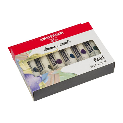 Amsterdam • Peinture acrylique de la gamme Standard, set nacré 6x20ml