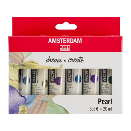 Amsterdam • Peinture acrylique de la gamme Standard, set nacré 6x20ml