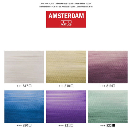 Amsterdam • Peinture acrylique de la gamme Standard, set nacré 6x20ml