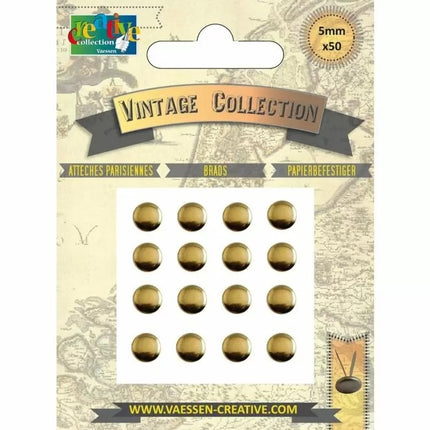 Vaessen Creative • Attaches parisiennes vintage 5 mm or 50 pièces