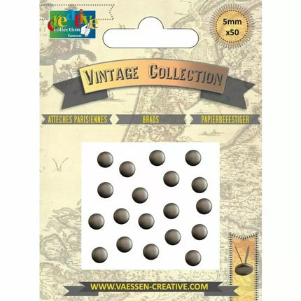 Vaessen Creative • Attaches parisiennes vintage 5 mm argent antique 50 pièces