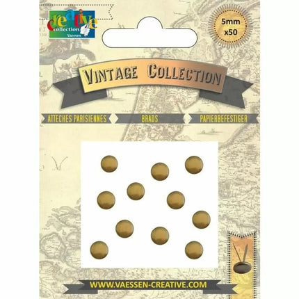 Vaessen Creative • Attaches parisiennes vintage 5 mm or antique 50 pièces