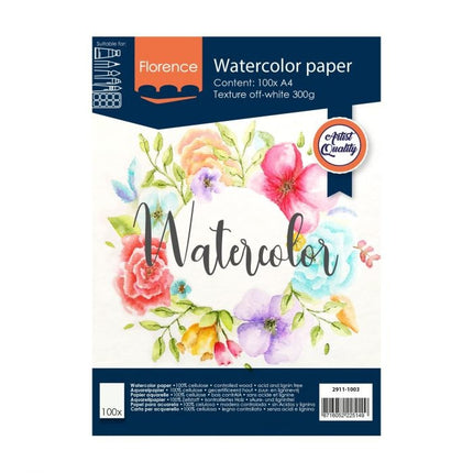 Florence • Aquarelpapier texture A4 300g Off-white 100pcs