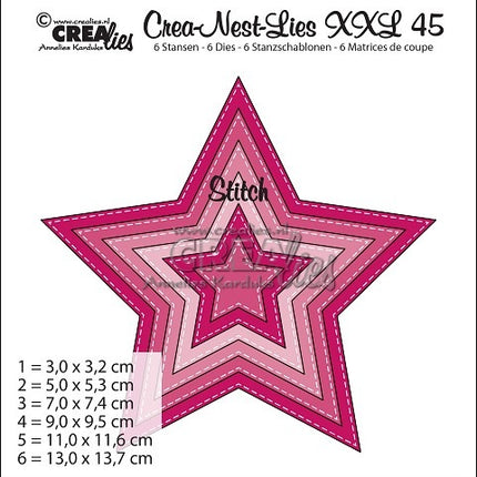 Matrice de découpe Crea-Nest-Lies XXL n° 45 étoiles à 5 branches