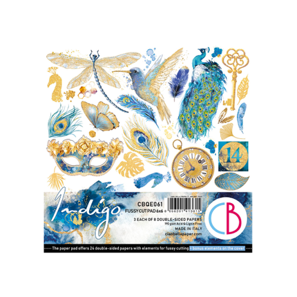 Indigo - Bloc de découpes précises 6"x6" 24/paquet