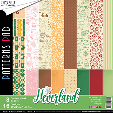 Bloc de motifs Neverland 12"x12" 8/Pkg