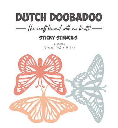 DDBD Dutch Sticker stencil A6 Butterfly
