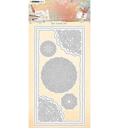 JMA Matrice de découpe napperon pour carte slimline Write Your Story n°200