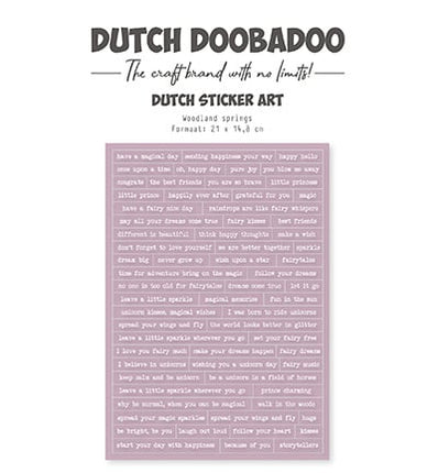 Autocollants artistiques néerlandais DDBD Sources forestières