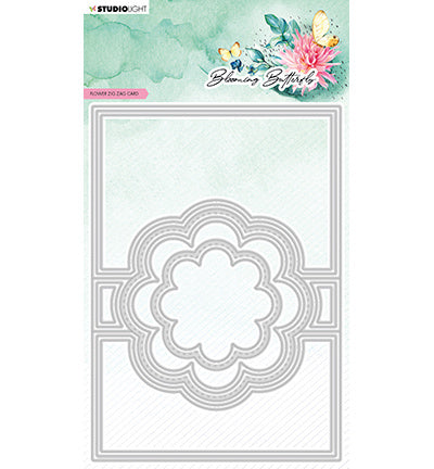 Matrice de découpe SL Flower zigzag card Blooming Butterﬂy n°489