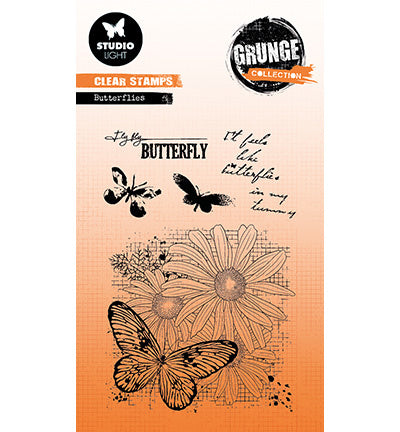 Tampon transparent SL Papillons, collection Grunge n° 399