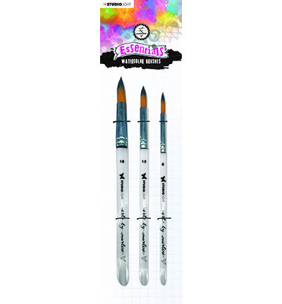 ABM Pinceaux aquarelle Lot de 3 Essentials n°04