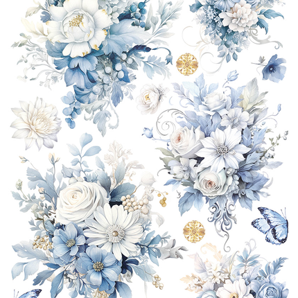 PAPIER DE RIZ A4 BUISSON EN FLEURS