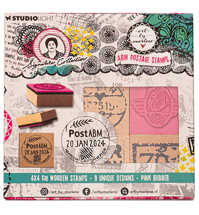 Set de tampons en bois ABM Tampons en caoutchouc Signature Collection n°595