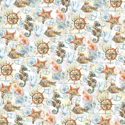 PAPIER VÉLIN MOTIFS RÉCIF CORALLIEN A4 6/PAQUET