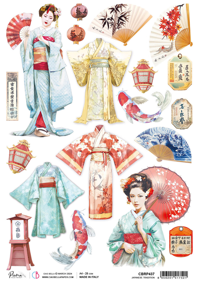 PAPIER DE RIZ A4 TRADITION JAPONAISE
