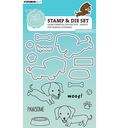 Tampon et matrice de découpe SL Teckel Sweet Stories n°78