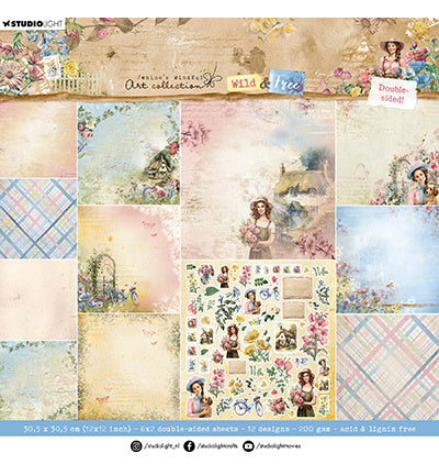 Bloc de papier de scrapbooking recto verso JMA Design Wild & Free n°182