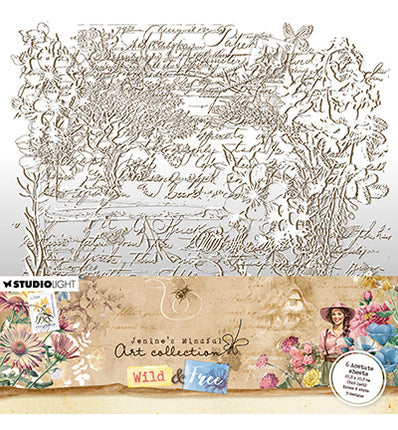 JMA Feuilles d’acétate blanches et marron Wild & Free n°06