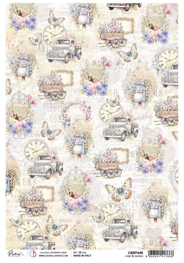 Papier de riz A4 Maison et jardin
