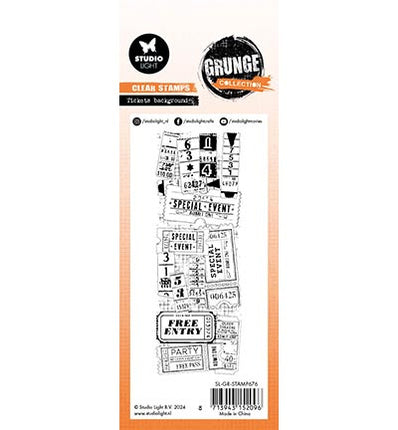 GR Tampon transparent Fond de tickets Grunge Collection n°676