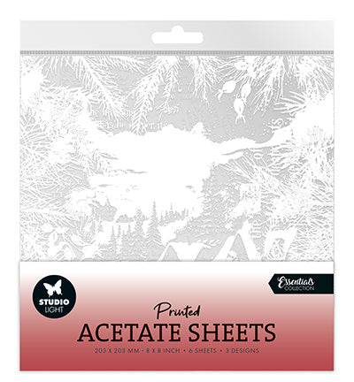 Feuille d’acétate SL Ville enneigée, pins et versets Essentiels n°07