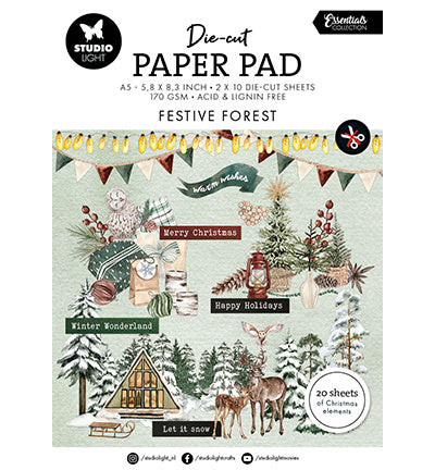 SL bloc de papier découpé Festive Forest Essentials nr.204