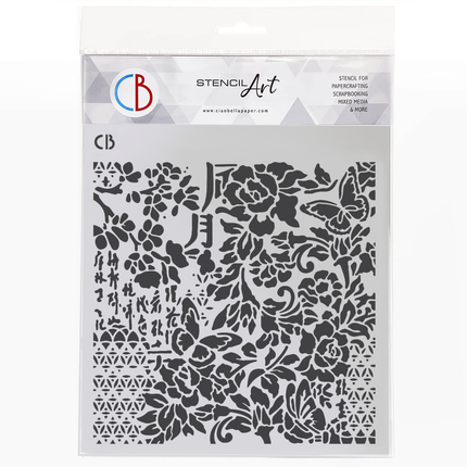 POCHOIR DE TEXTURE 8"X8" FLORAISON HARMONIEUSE