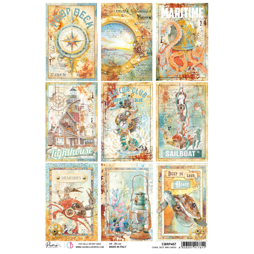 Papier de riz A4 Mini-cartes Récif corallien