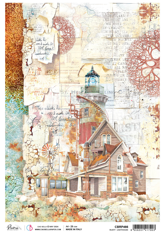 Papier de riz A4 RUSTY LIGHTHOUSE