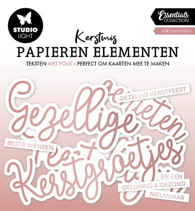 SL Éléments en papier Or rose Vœux de Noël Essentials n°17