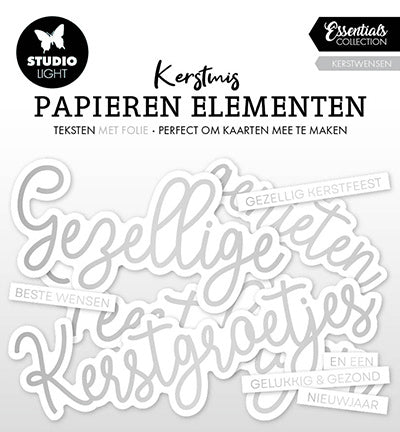 SL éléments en papier Souhaits de Noël argentés Essentials n°18