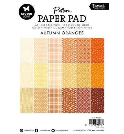 Bloc de papier à motifs SL Nuances d’orange Essentials n°234