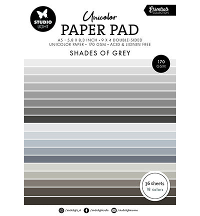 Bloc de papier uni SL Nuances de gris Essentials n°248