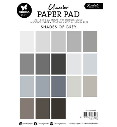 Bloc de papier uni SL Nuances de gris Essentials n°248