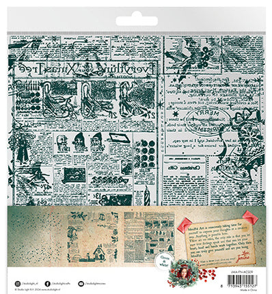 JMA Feuilles d’acétate blanches et vertes Festive Nostalgia n°09