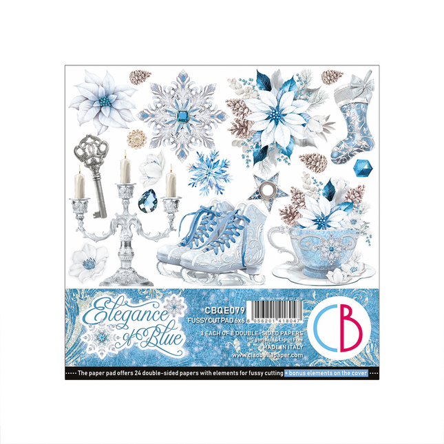 BLOC ÉLÉGANCE DU BLEU À DÉCOUPER 6"X6" 24/PKG