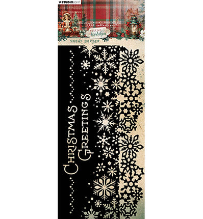 Pochoir JMA Bordure enneigée Festive Nostalgia n°303