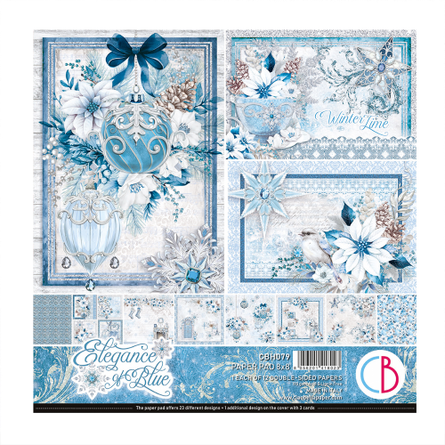 BLOC ÉLÉGANCE DU BLEU 8"X8" 12/PKG