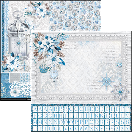 BLOC DE MOTIFS ÉLÉGANCE DU BLEU 12"X12" 8/PKG
