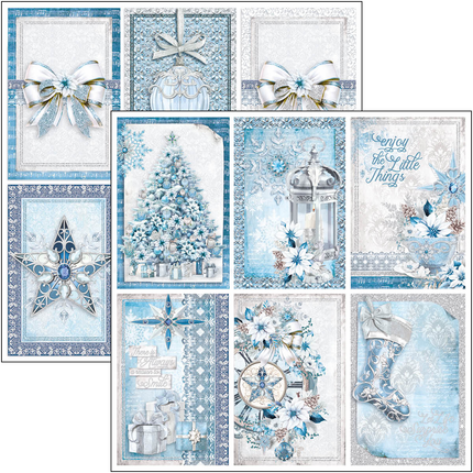 BLOC DE MOTIFS ÉLÉGANCE DU BLEU 12"X12" 8/PKG