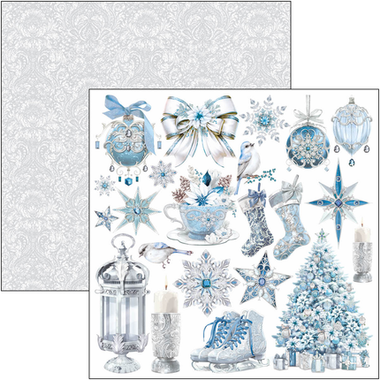 BLOC DE MOTIFS ÉLÉGANCE DU BLEU 12"X12" 8/PKG