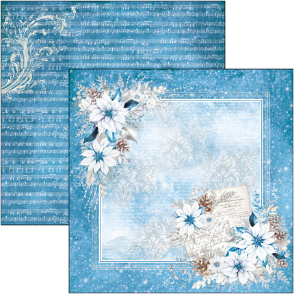 BLOC DE MOTIFS ÉLÉGANCE DU BLEU 12"X12" 8/PKG
