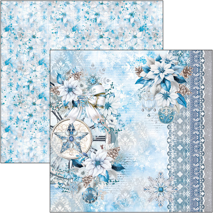BLOC DE MOTIFS ÉLÉGANCE DU BLEU 12"X12" 8/PKG