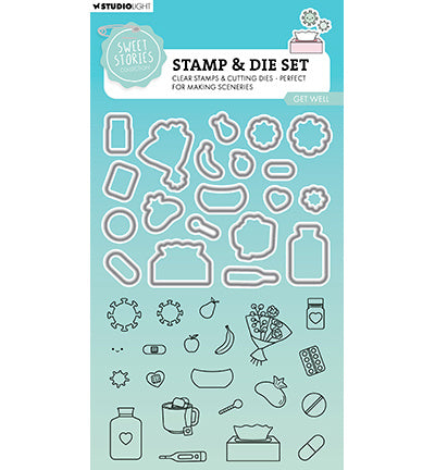 Tampon et matrice de découpe SL Get well Sweet Stories n° 86