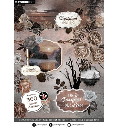 SL Bloc de papier prédécoupé Éléments en papier Cherished Memories n°264