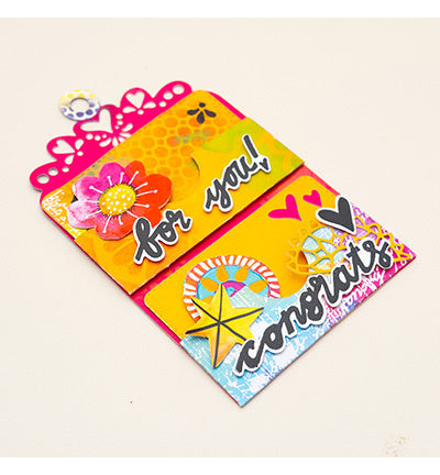 ABM ensemble de tampons et de matrices de découpe Enveloppe pour carte-cadeau Art By Marlene n° 91