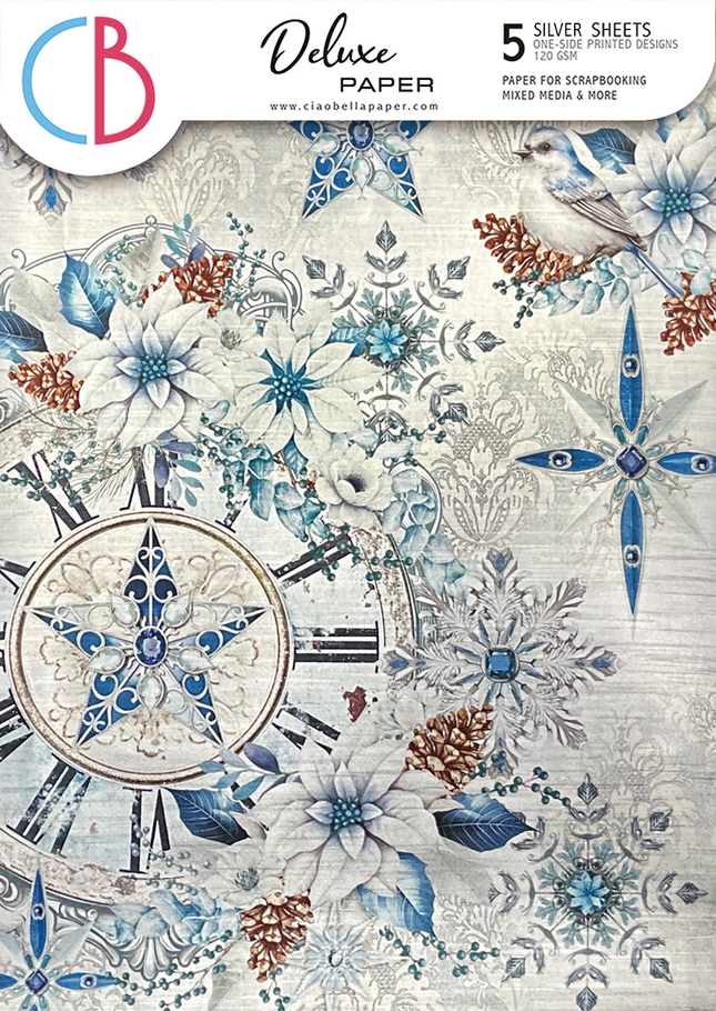 PAPIER DE LUXE ELEGANCE OF BLUE ARGENT A4 5/PKG